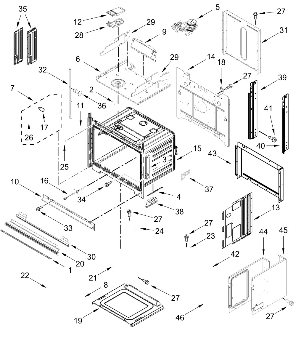 Oven Parts Diagram and Parts List for JOECC530RM00  Whirlpool Microwave Oven Combo