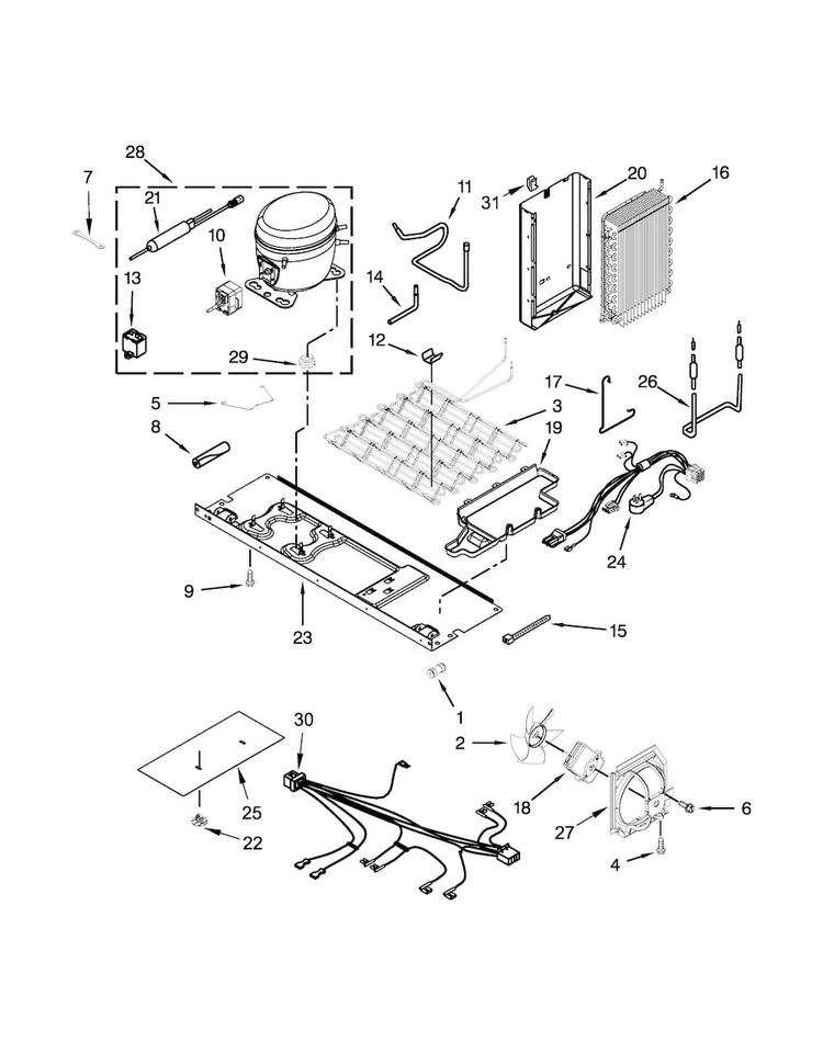 Unit Parts Diagram and Parts List for 10651139214  Kenmore Refrigerator