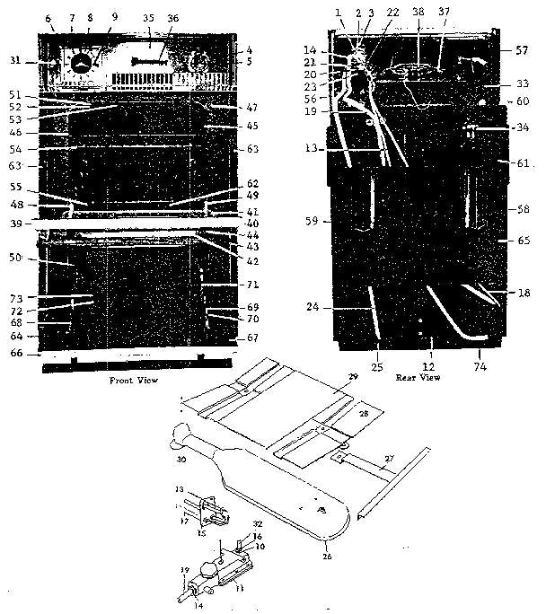 Oven Diagram and Parts List for 15530810  Kenmore Range