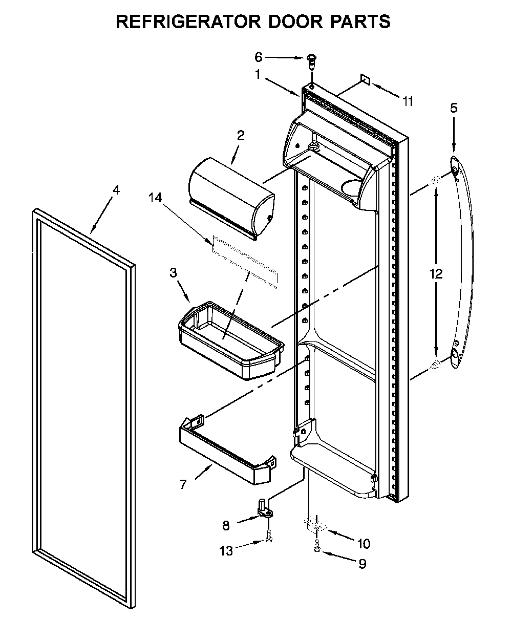 Refrigerator door parts Diagram and Parts List for 10651115710  Kenmore Refrigerator