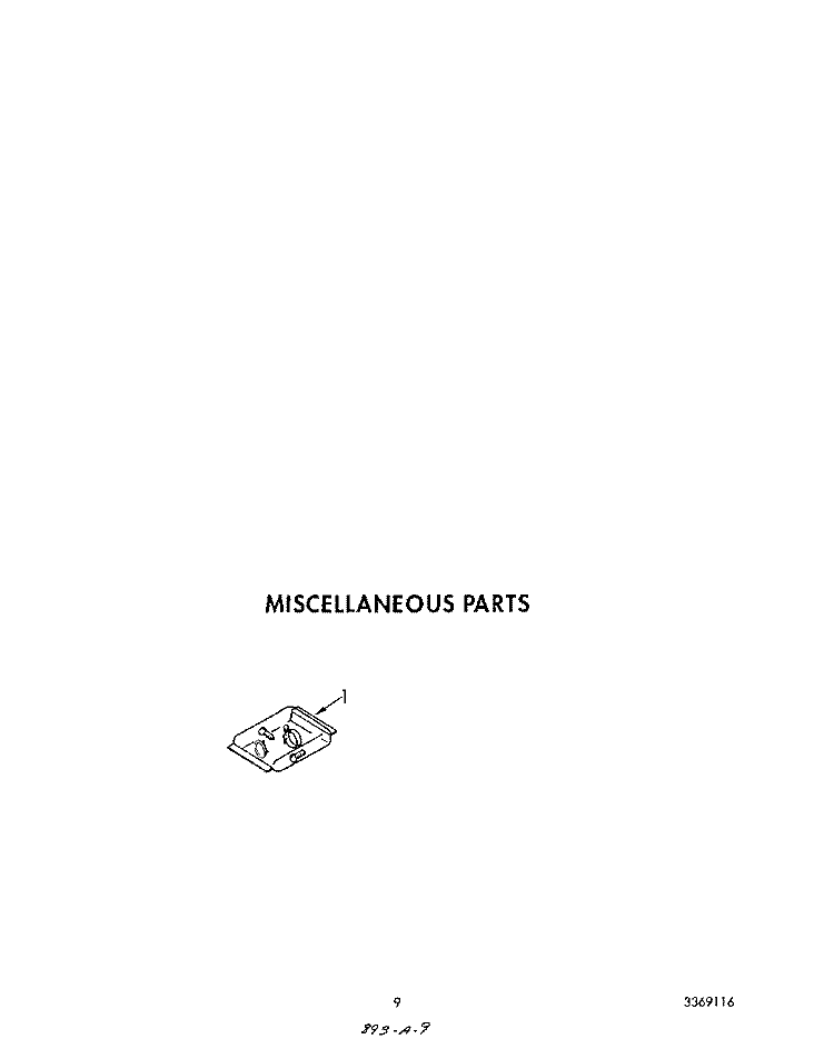 MISCELLANEOUS Diagram and Parts List for DU8700XX0  Whirlpool Dishwasher