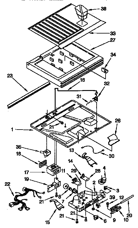 Compartment Separator Diagram and Parts List for KTRS22QABL01  KitchenAid Refrigerator