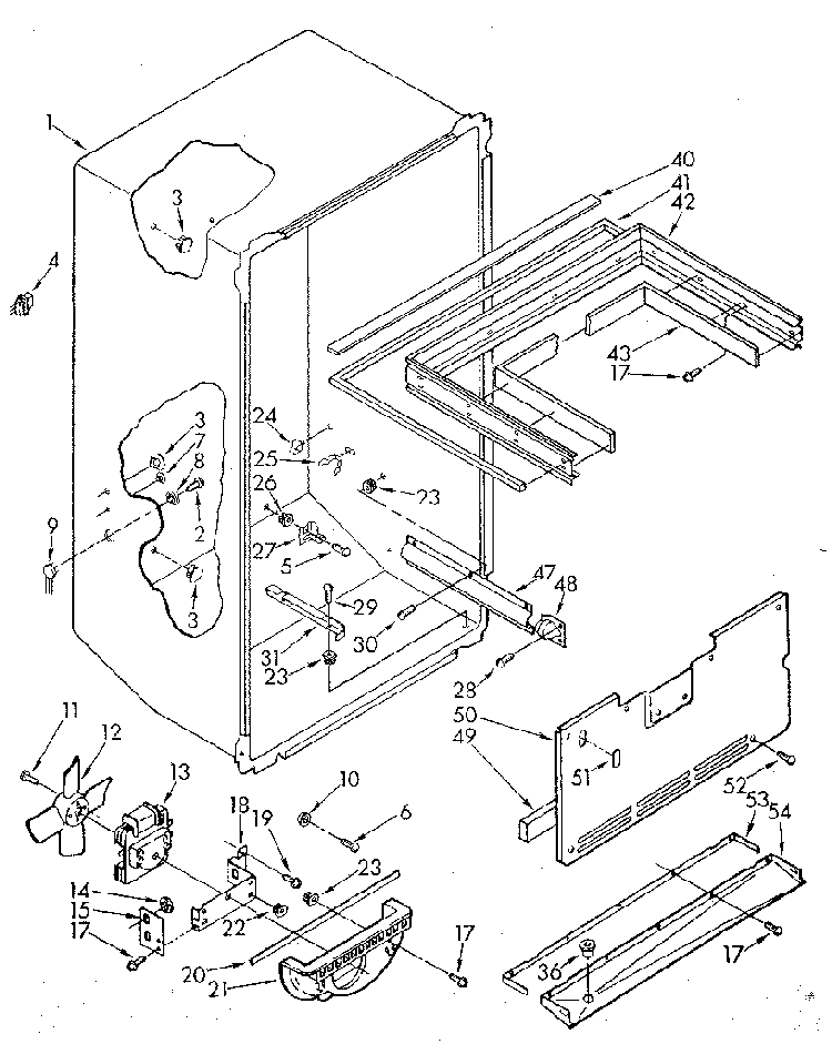 Interior Diagram and Parts List for EF19MKXSM01  Whirlpool Refrigerator