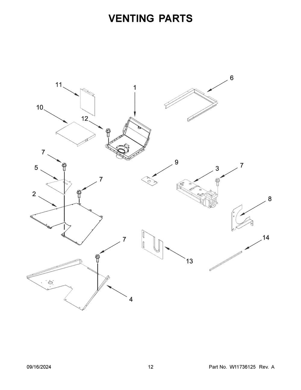 07 - Venting Parts Diagram and Parts List for KFGC558JSC07  Whirlpool Range