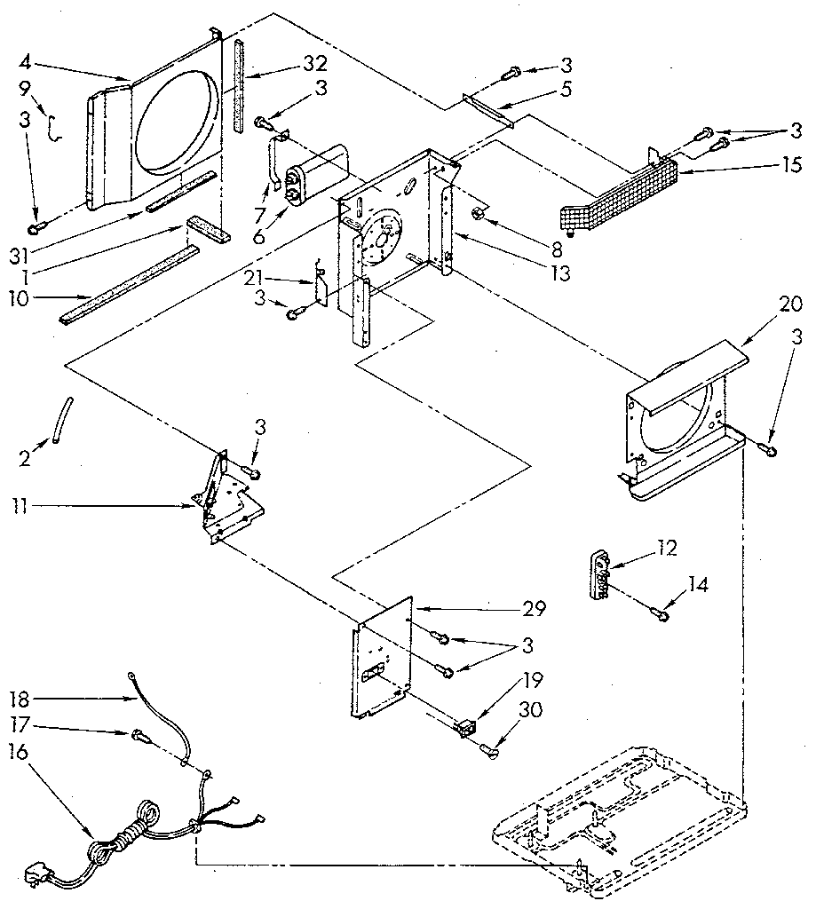 Air flow and control Diagram and Parts List for 1068750510-AC  Kenmore Air Conditioner