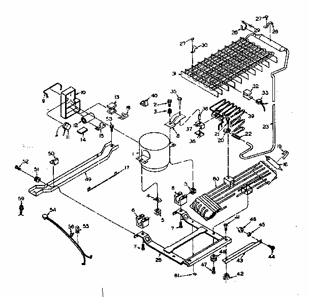 Refrigerator Unit Parts Diagram and Parts List for 106U16E1  Kenmore Refrigerator