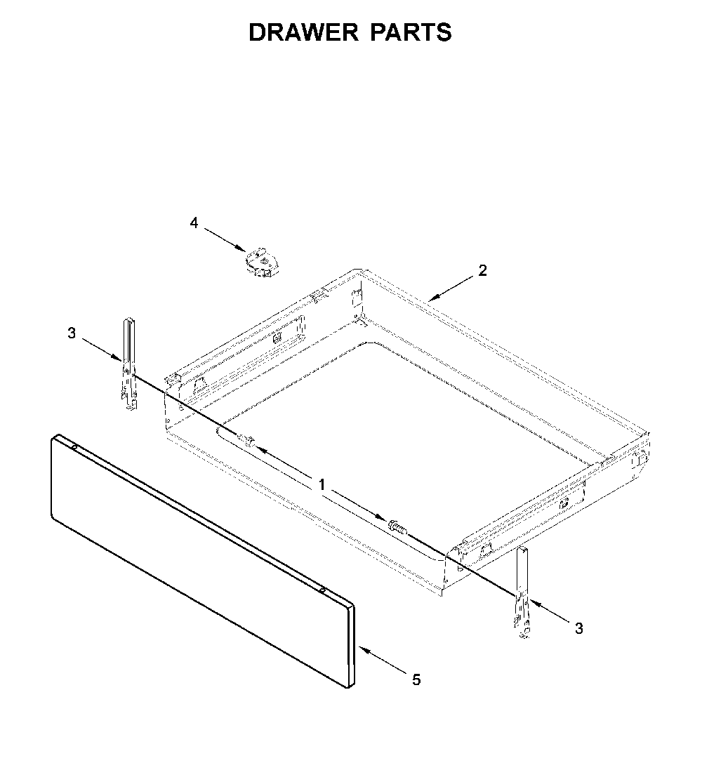Drawer parts Diagram and Parts List for WFC315S0JS0  Whirlpool Range