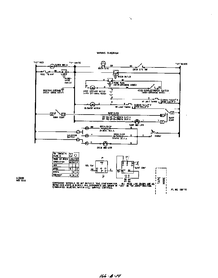 Wiring Diagram Diagram and Parts List for 2735*0A  Roper Range