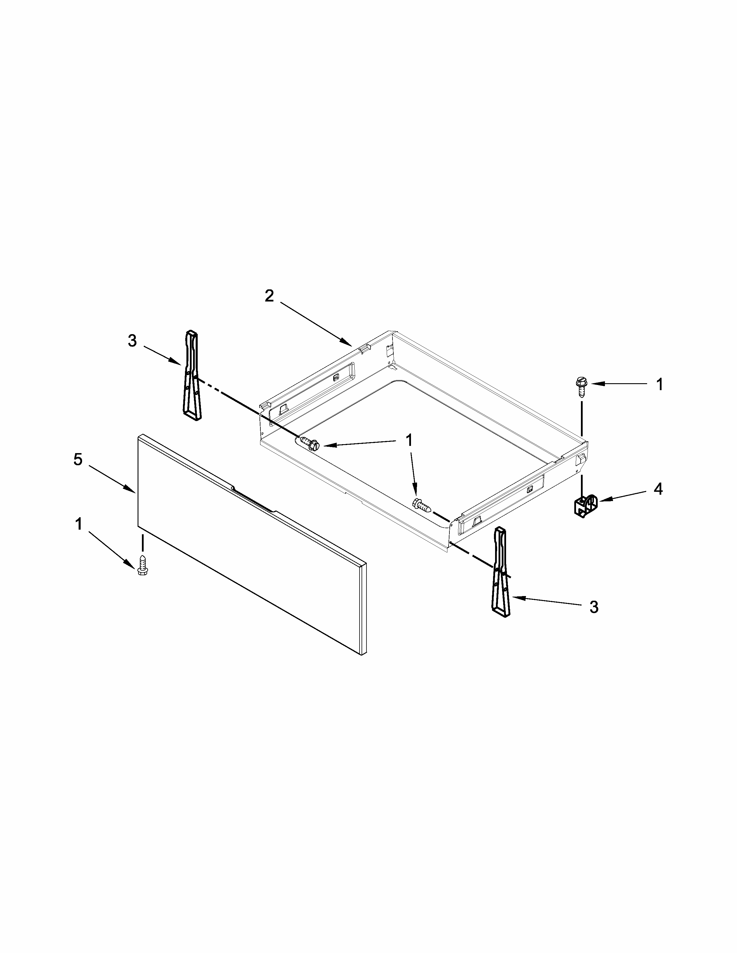 Drawer Parts Diagram and Parts List for IES505DS0  Whirlpool Range