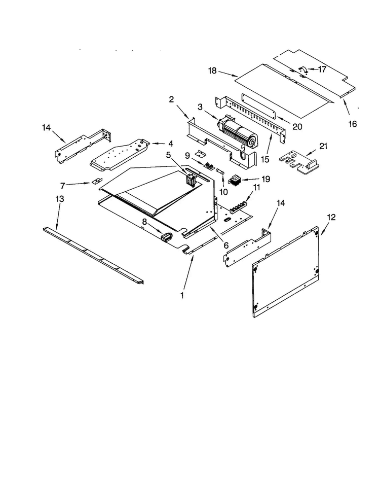 Top Venting Diagram and Parts List for KEMS377GBL1  KitchenAid Microwave Oven Combo