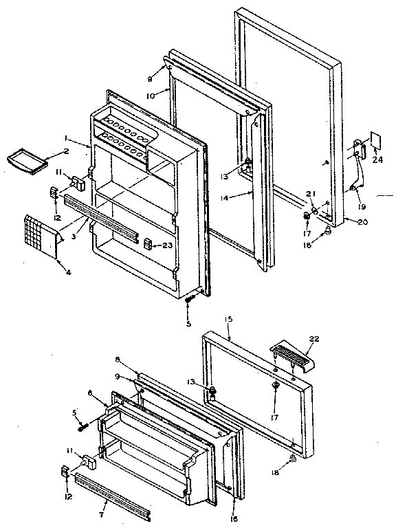 Door Parts Diagram and Parts List for 106W14C  Kenmore Refrigerator