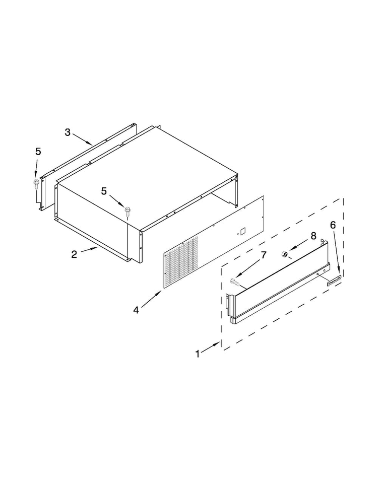 Top Grille And Unit Cover Parts Diagram and Parts List for KBFC42FTS08  KitchenAid Refrigerator