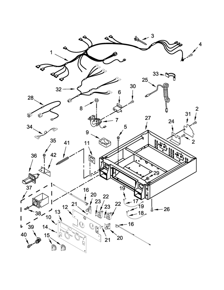 Control Panel And Separator Parts Diagram and Parts List for CSP2861TQ1  Whirlpool Dryer