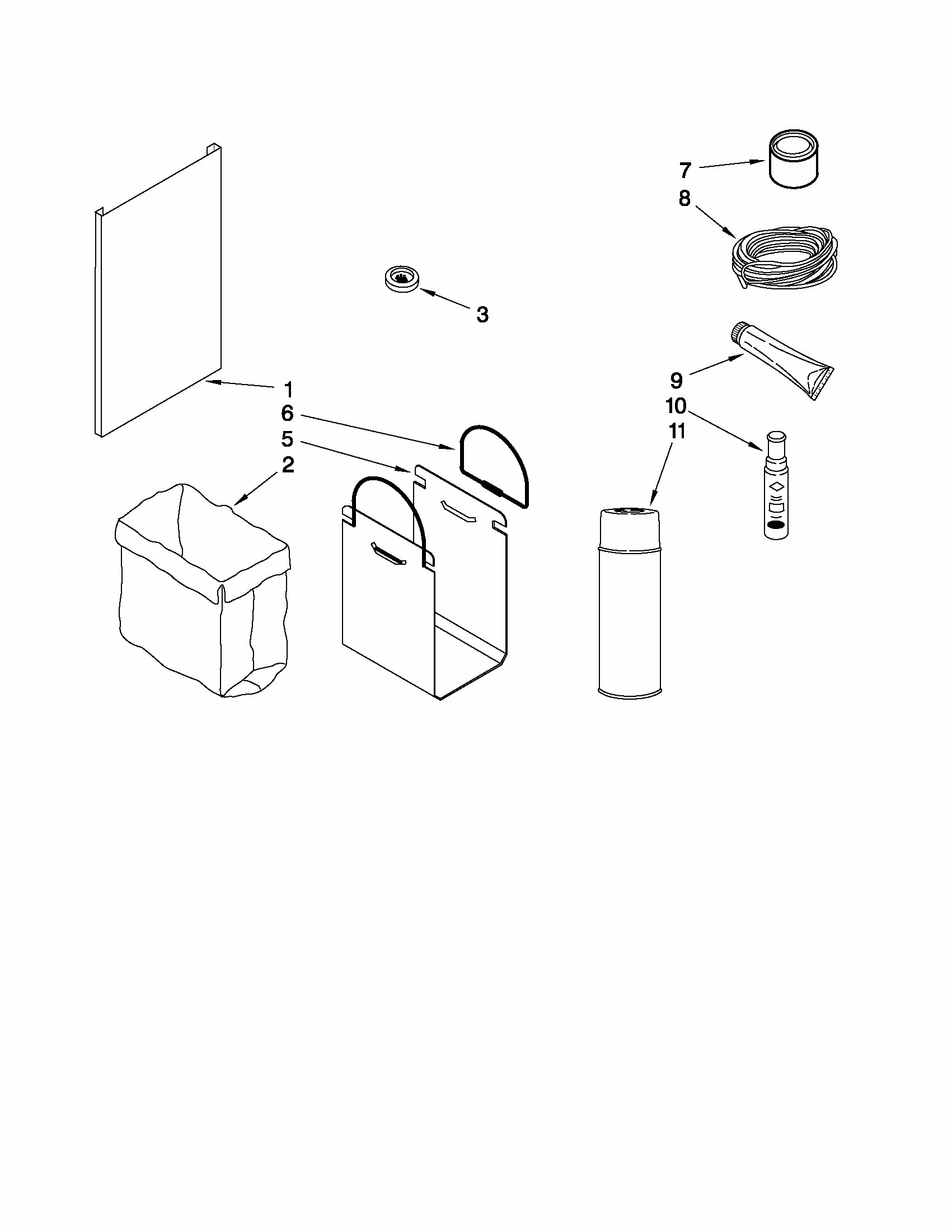 Accessory Parts Diagram and Parts List for 66513612102  Kenmore Trash Compactor
