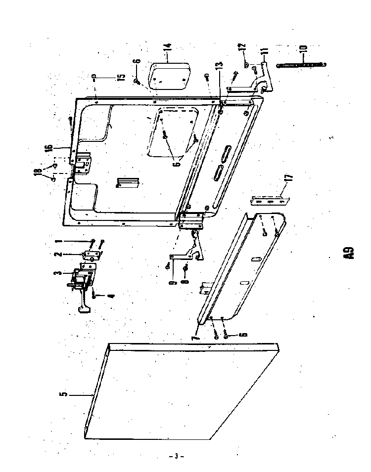 ^door Diagram and Parts List for 8579900  Roper Dishwasher