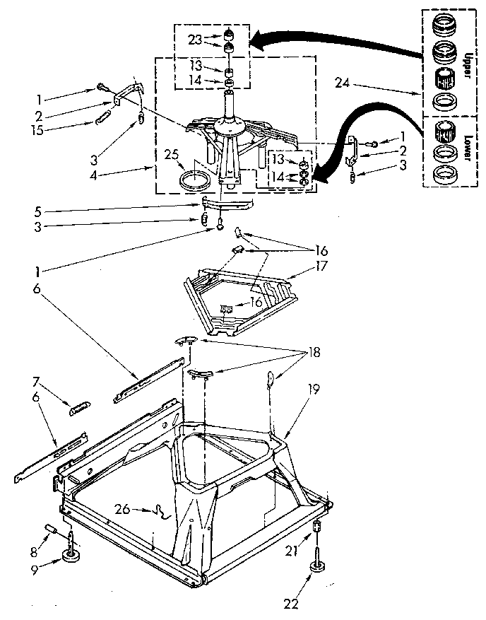Machine Base Diagram and Parts List for LA7800XSM2  Whirlpool Washer