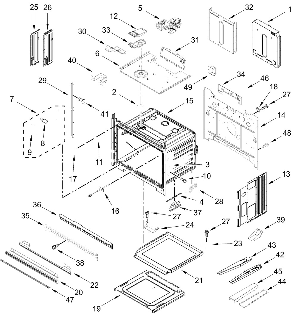 Oven Parts Diagram and Parts List for JOEDC330RL00  Whirlpool Wall Oven