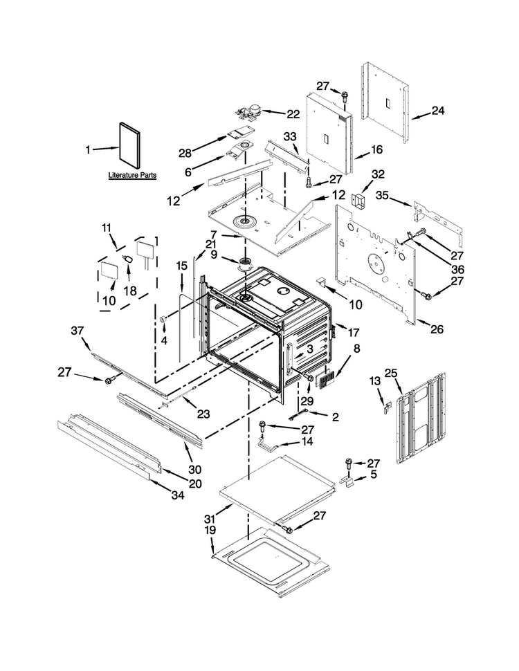 Oven Parts Diagram and Parts List for KEBS279BWH01  KitchenAid Wall Oven