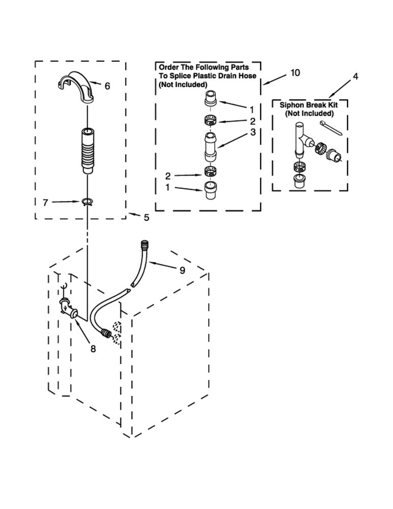 Water System Parts Diagram and Parts List for WGT4027EW0  Whirlpool Washer Dryer Combo