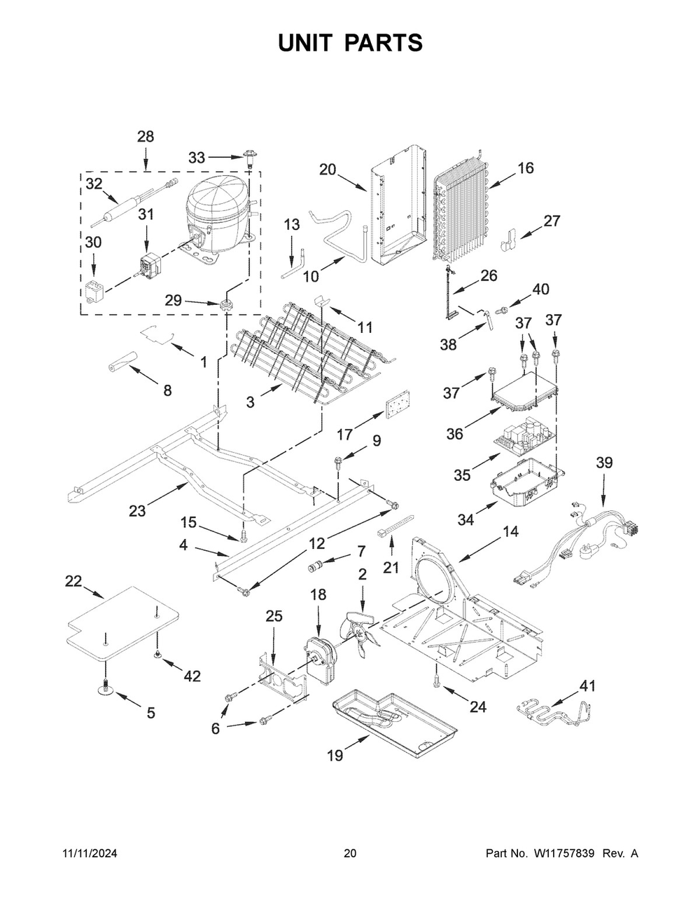 11 - Unit Parts Diagram and Parts List for WRS321SDHZ13  Whirlpool Refrigerator