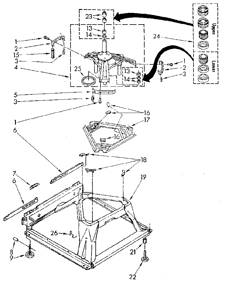 Machine Base Diagram and Parts List for LA5300XTN0  Whirlpool Washer