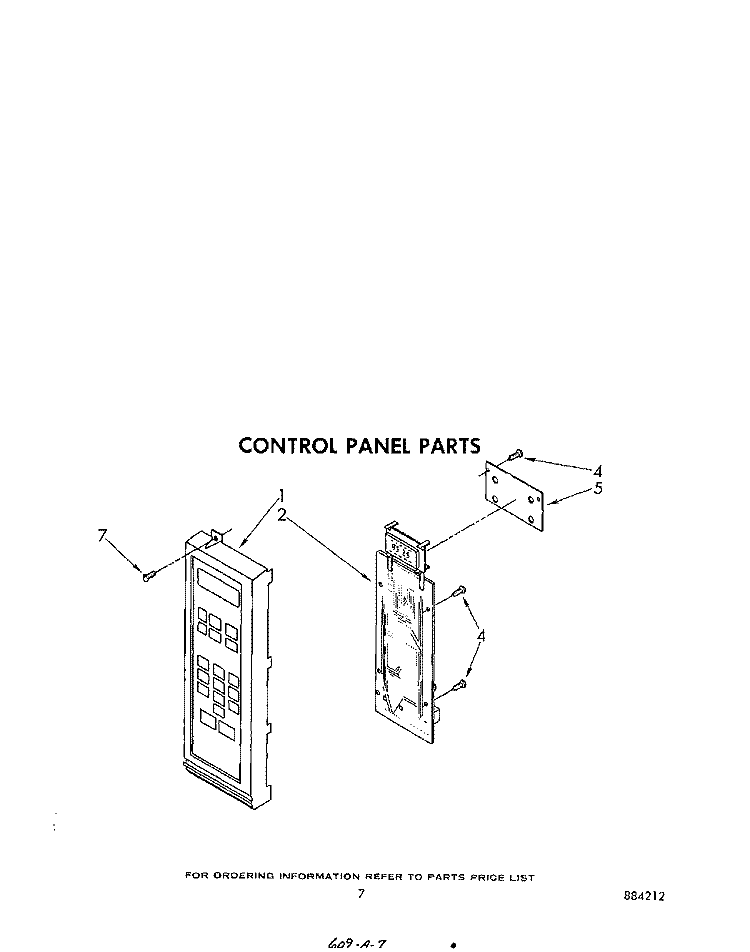CONTROL PANEL Diagram and Parts List for MW865EXR0  Whirlpool Microwave