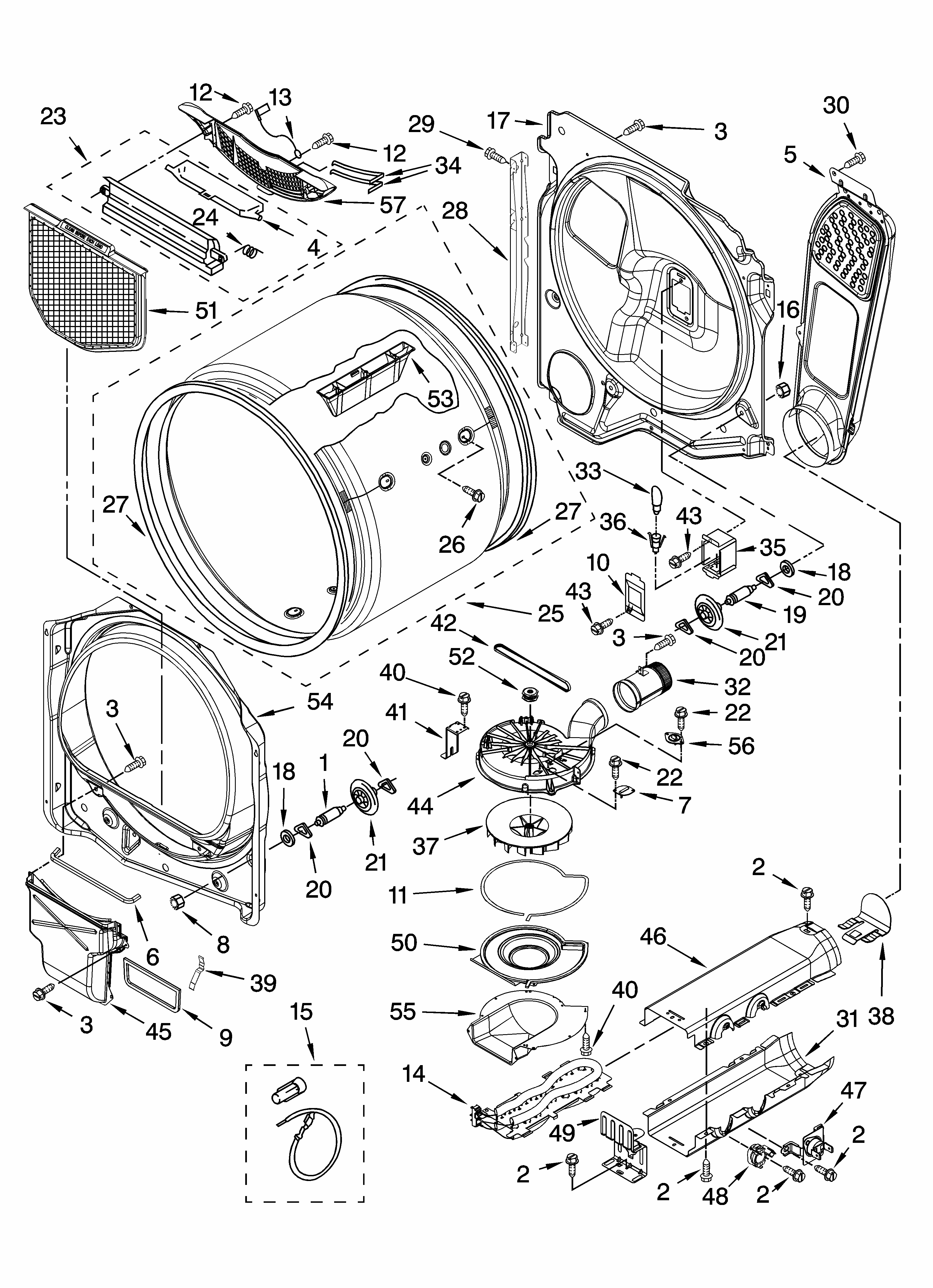 Bulkhead Parts, Optional Parts (not Included) Diagram and Parts List for 110C67032601  Kenmore Dryer