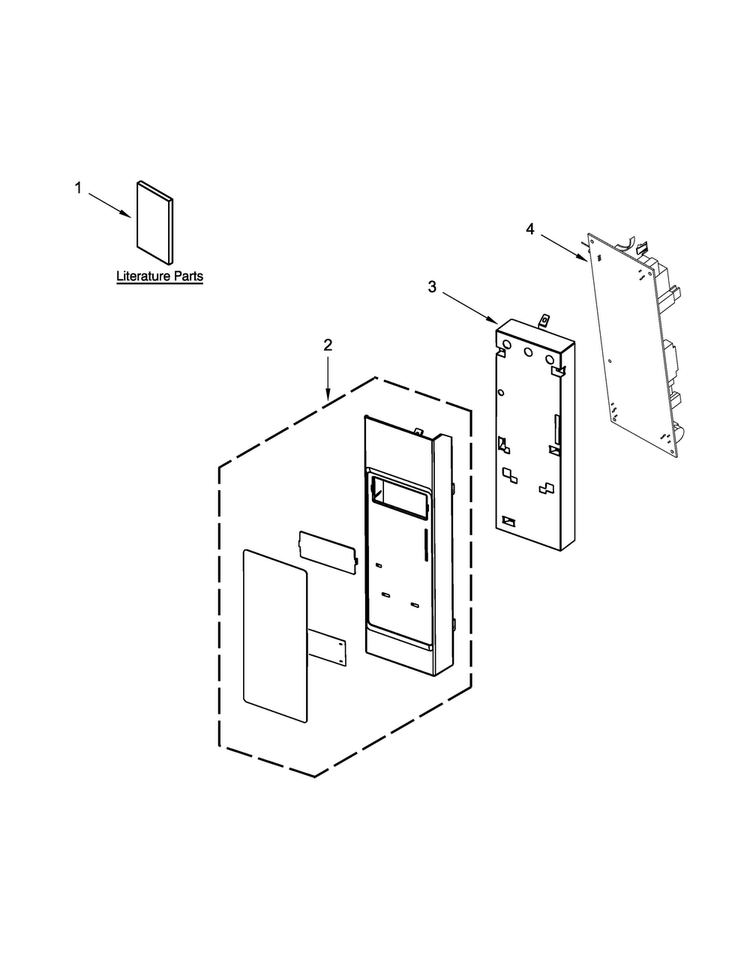 Control Panel Parts Diagram and Parts List for WMH53520CW1  Whirlpool Microwave