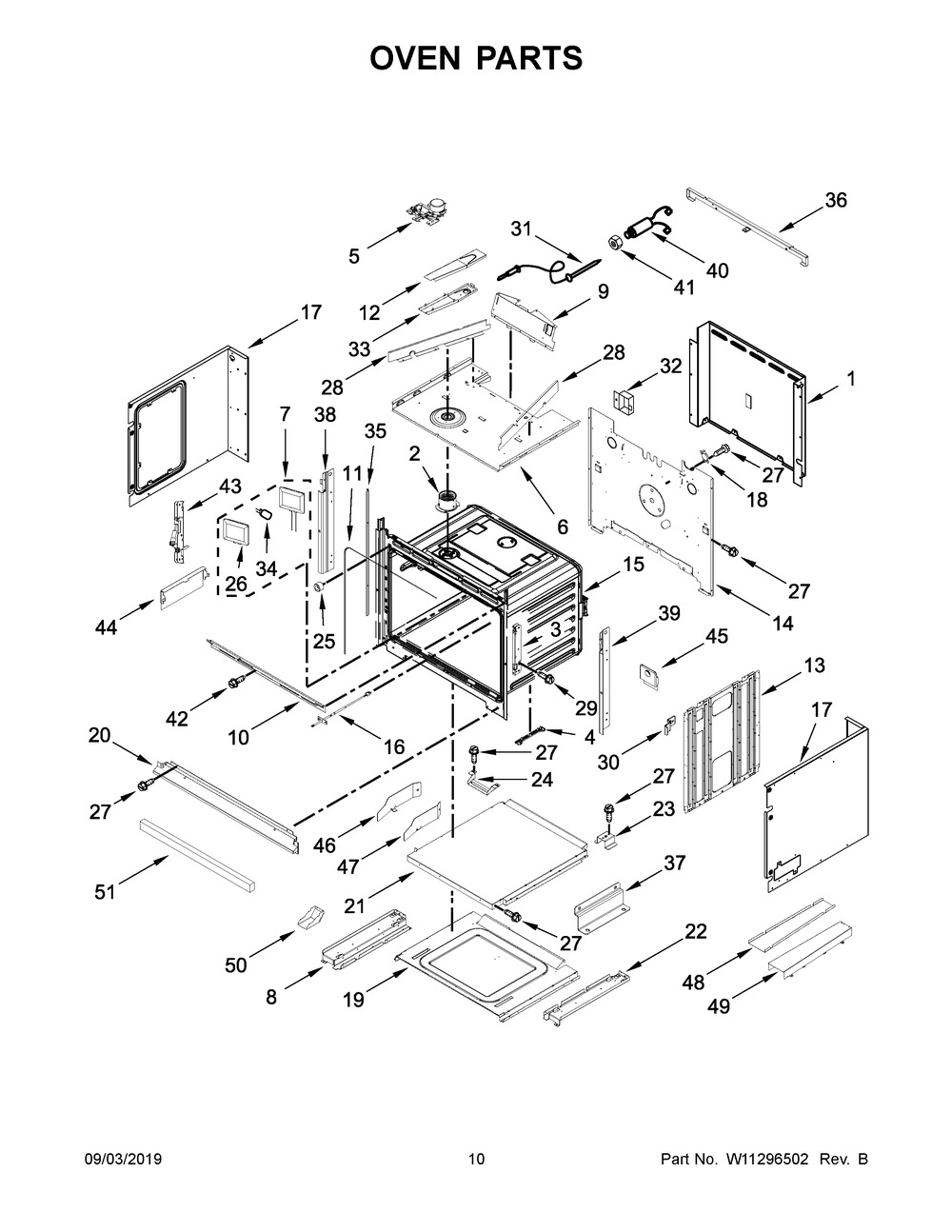 Oven Parts Diagram and Parts List for KOCE900HBS00  Whirlpool Microwave Oven Combo