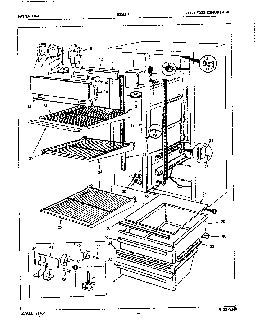 03 - Fresh Food Compartment Diagram and Parts List for NS20F7A  Whirlpool Refrigerator