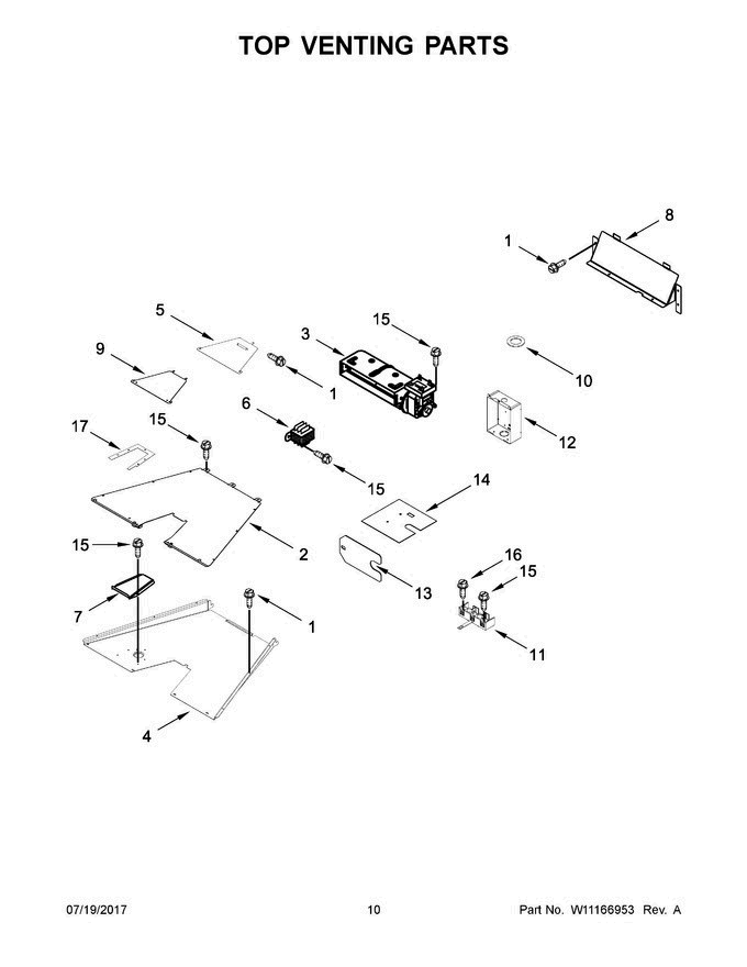 06 - Top Venting Parts Diagram and Parts List for KDRS463VBK01  KitchenAid Range