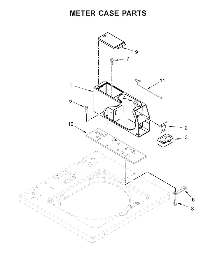 Meter Case Parts Diagram and Parts List for CAE2765FQ0  Whirlpool Washer