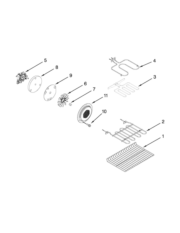 Internal Oven Parts Diagram and Parts List for WGI925C0BS01  Whirlpool Range