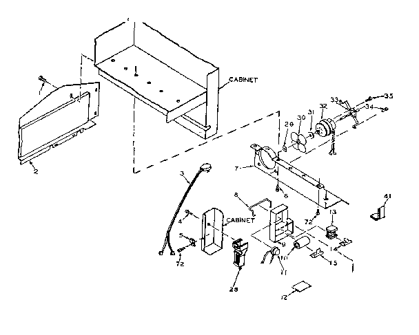 Refrigerator Unit Parts Diagram and Parts List for 106U16G1  Kenmore Refrigerator