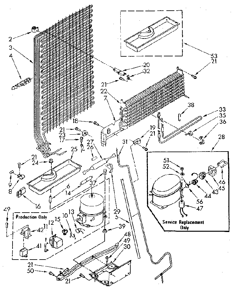 Unit Diagram and Parts List for ET18JKXSM05  Whirlpool Refrigerator