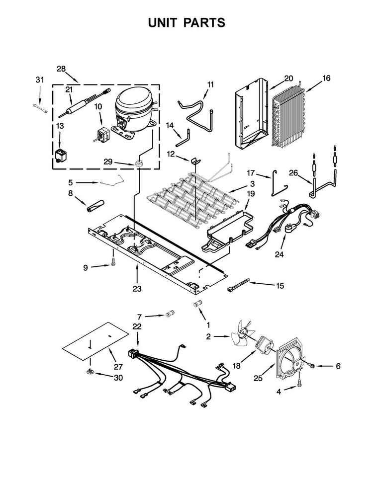 Unit Parts Diagram and Parts List for WRS576FIDM02  Whirlpool Refrigerator