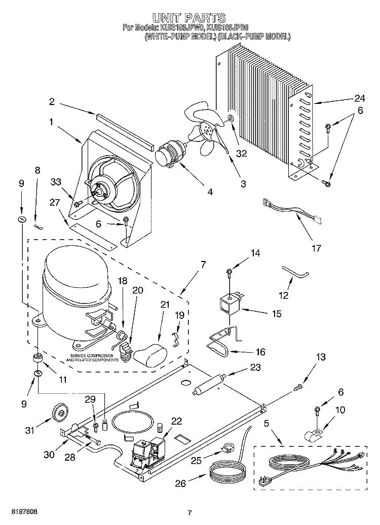 UNIT Diagram and Parts List for KUIS185JPW0  KitchenAid Ice Maker