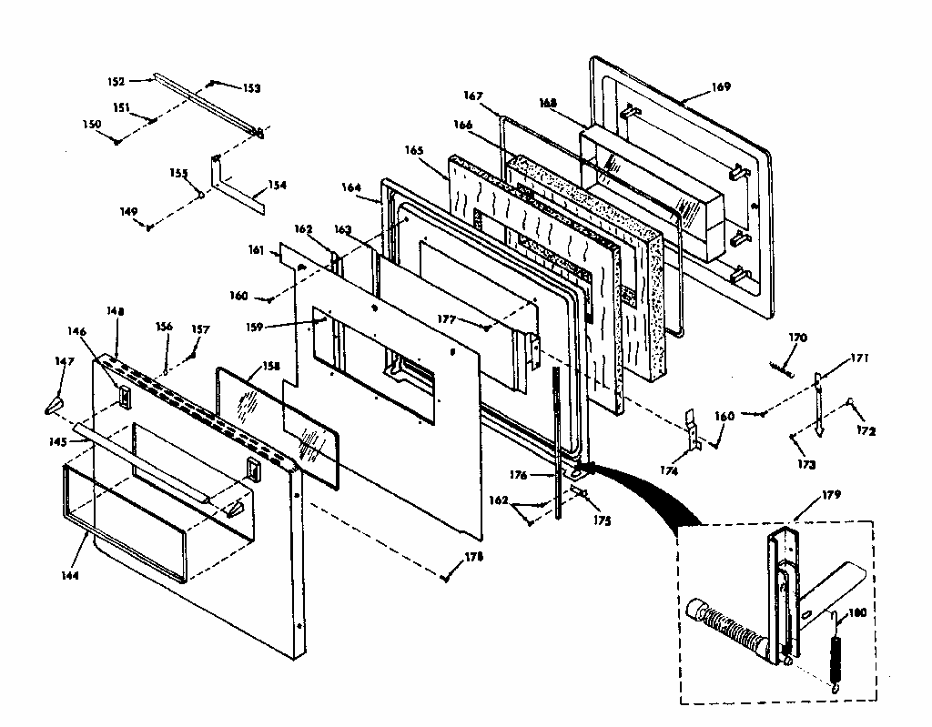 Upper Porcelain Door Diagram and Parts List for 8504287341  Kenmore Range