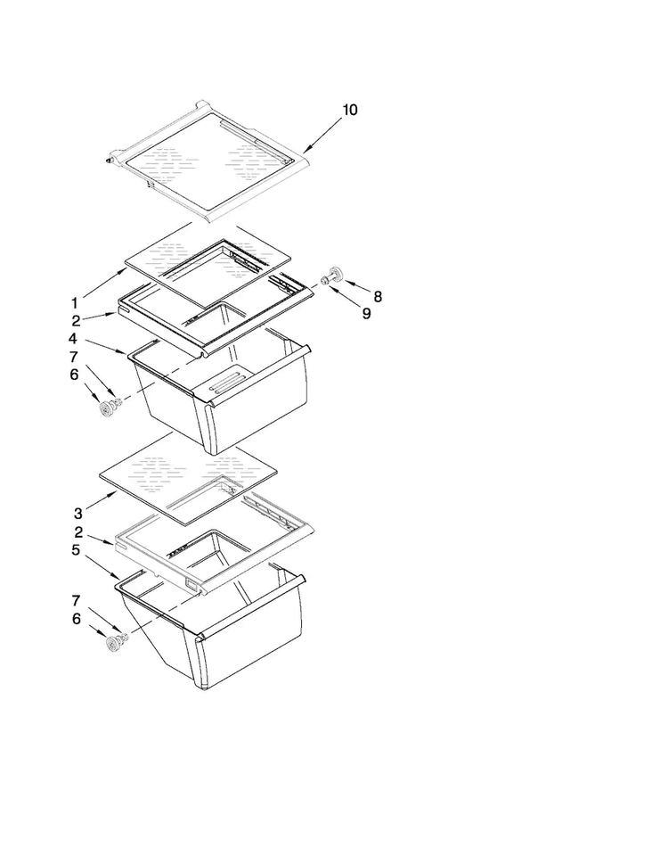 Refrigerator Shelf Parts Diagram and Parts List for 10659912703  Kenmore Refrigerator