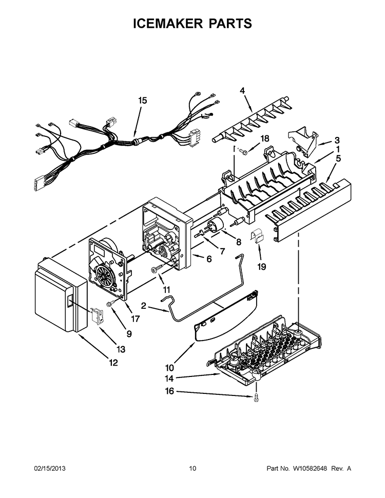 ICEMAKER PARTS Diagram and Parts List for KFIS20XVMS11  KitchenAid Refrigerator