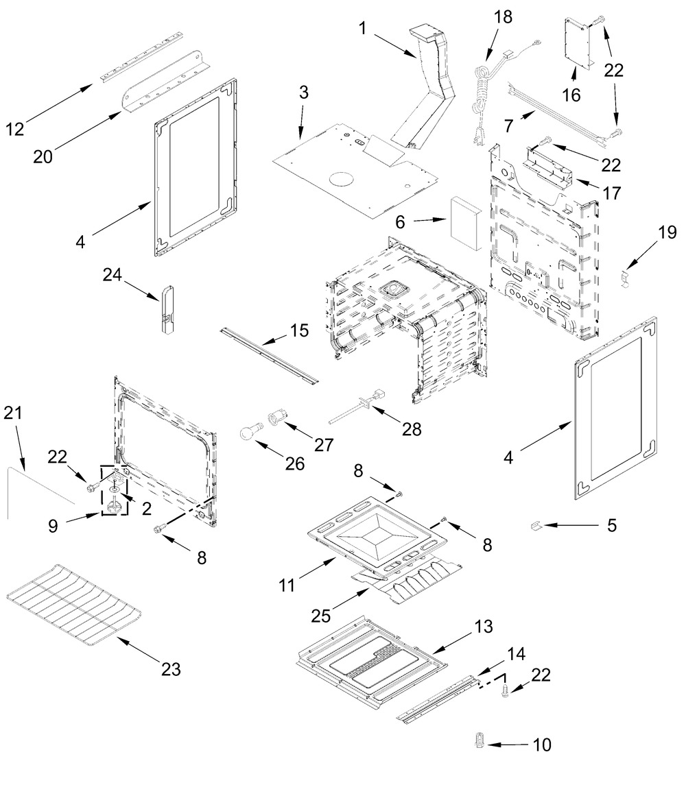 Chassis Parts Diagram and Parts List for VRGW3162RB0  Whirlpool Range