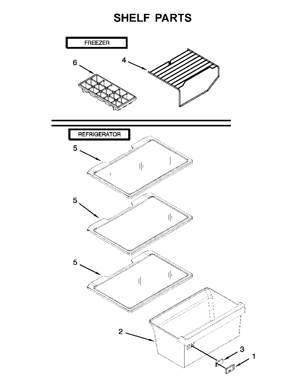 Shelf parts Diagram and Parts List for 10676393414  Kenmore Refrigerator