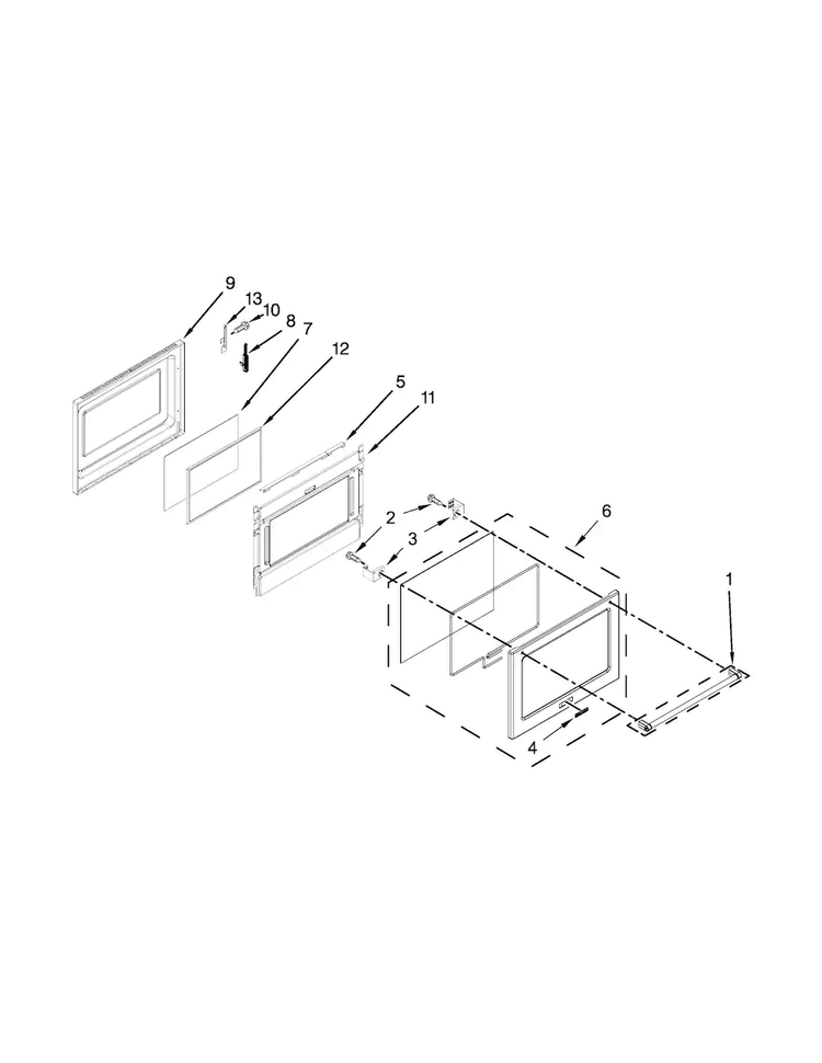 Lower Door Parts Diagram and Parts List for KFDD500ESS01  KitchenAid Range