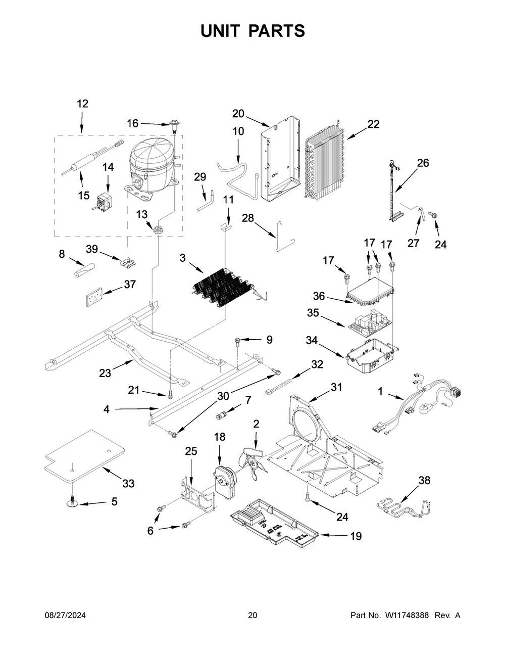 11 - Unit Parts Diagram and Parts List for WRS331SDHB07  Whirlpool Refrigerator