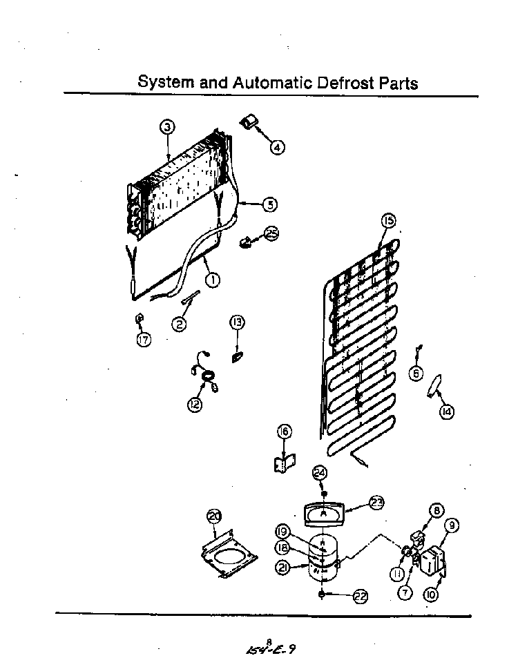 System And Automatic Defrost Diagram and Parts List for 8619*0A  Roper Refrigerator