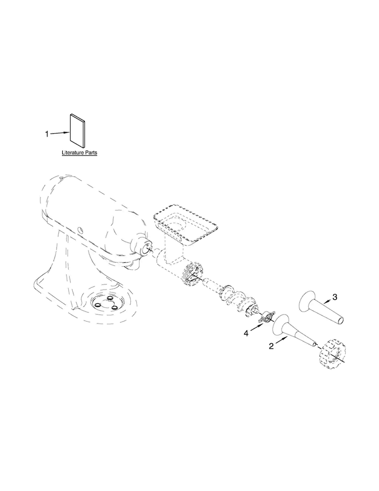 Attachment Parts Diagram and Parts List for SSA0  KitchenAid Mixer