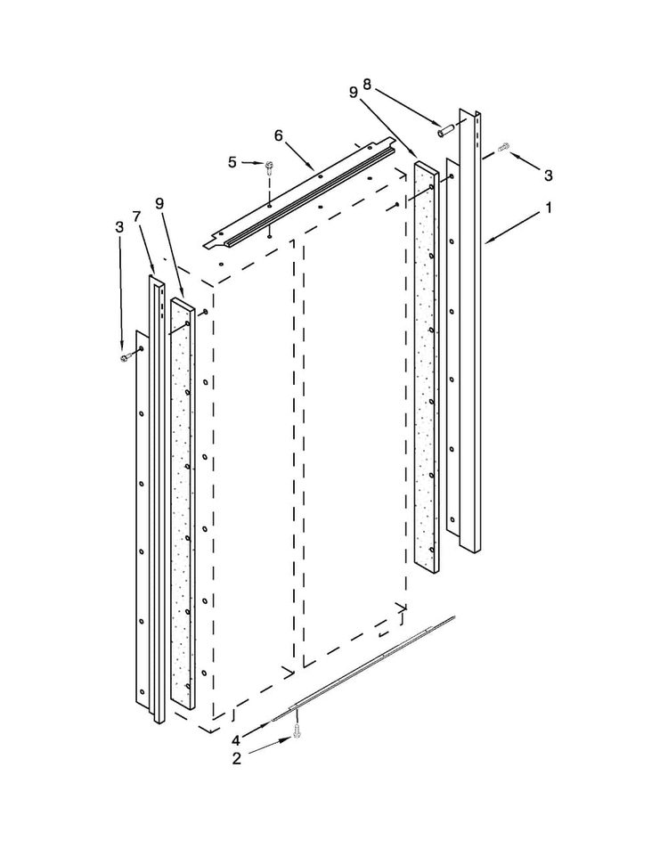 Cabinet And Trim Parts Diagram and Parts List for KSSC36QTS07  KitchenAid Refrigerator