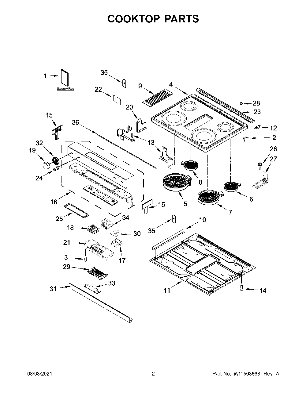 Cooktop Parts Diagram and Parts List for KSEG950ESS3  KitchenAid Range