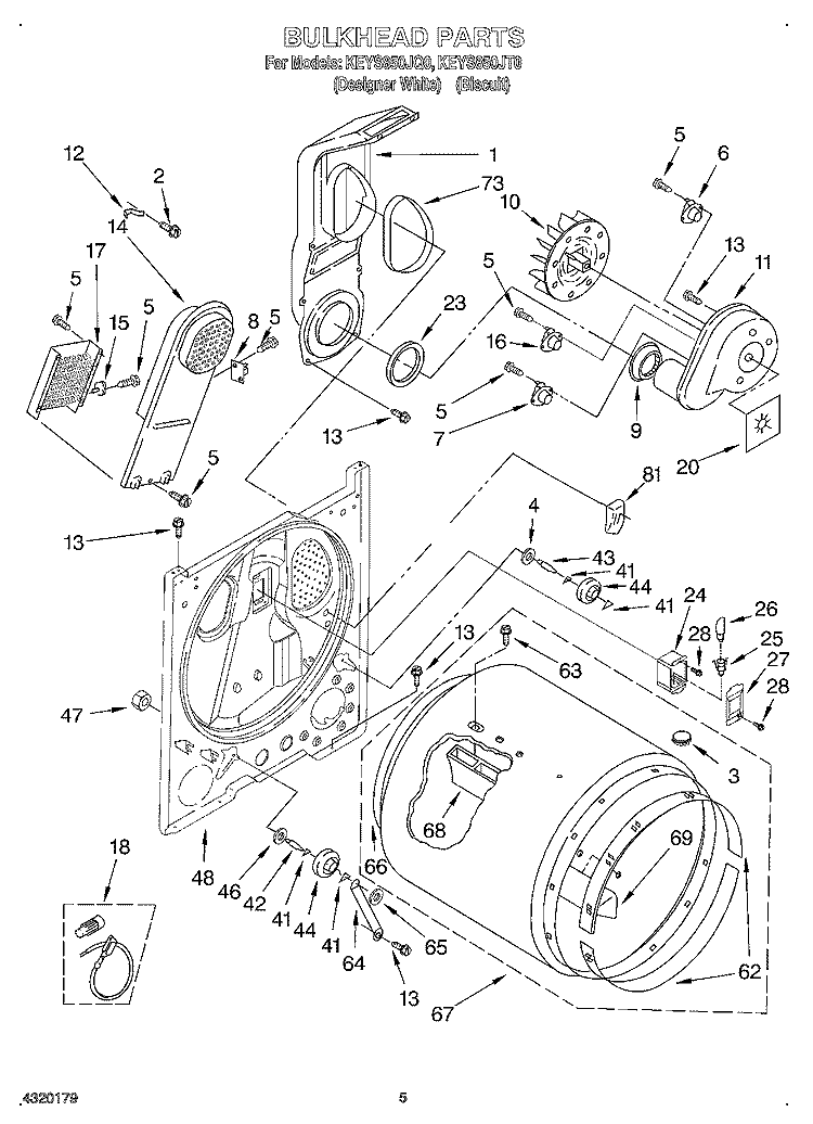 SECTION Diagram and Parts List for KEYS850JT0  KitchenAid Dryer