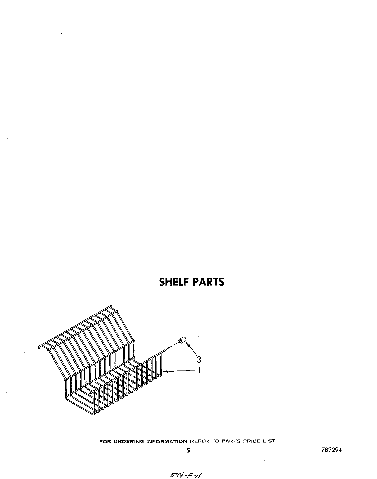 SHELF Diagram and Parts List for EV110CXRW1  Whirlpool Freezer